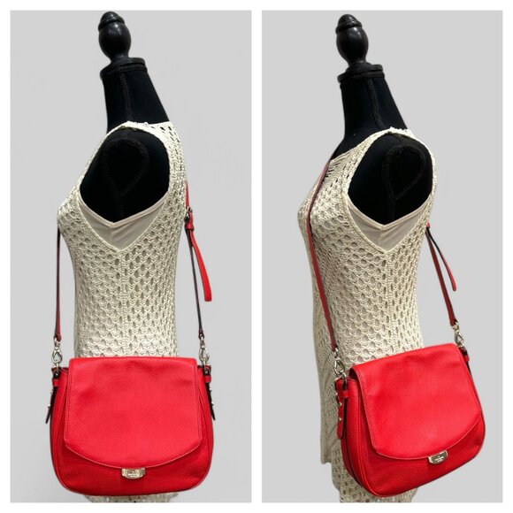 EUC Kate Spade Red Alecia Mulberry Street Messenger Top Handle Crossbody Bag - Picture 3 of 14